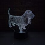 Luminária LED 3D Basset Hound