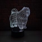 Luminária LED 3D Chow-Chow