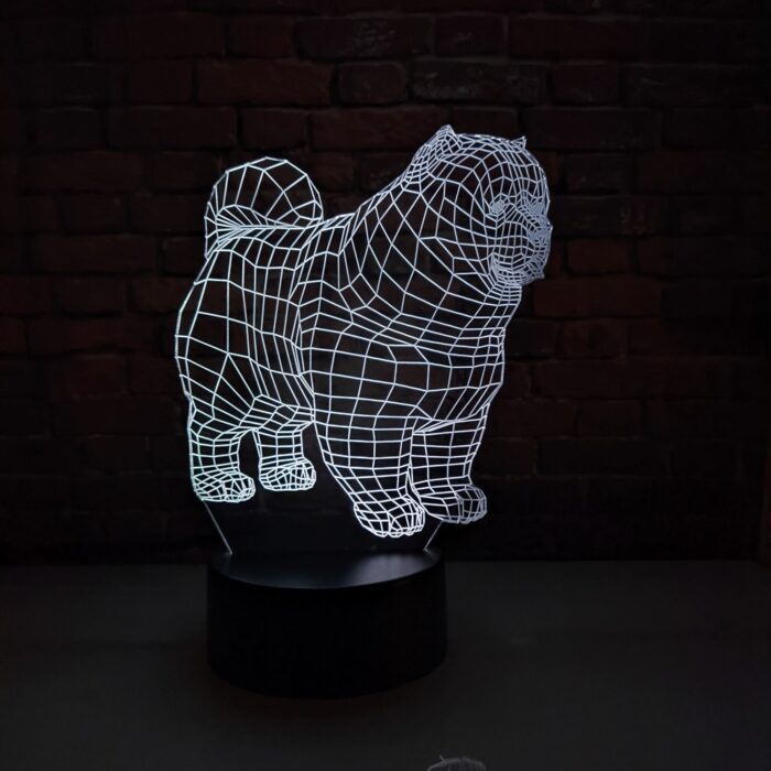 Luminária LED 3D Chow-Chow - Imagem 1