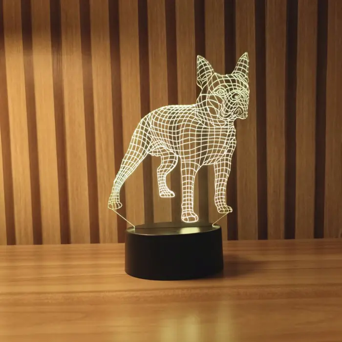 Luminária LED 3D Boston Terrier - Imagem 1