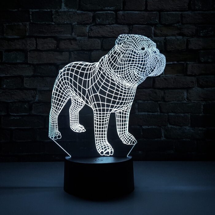 Luminária LED 3D Buldogue Inglês - Imagem 1