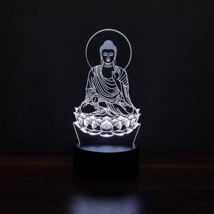 Luminária LED 3D Buda - Imagem 1
