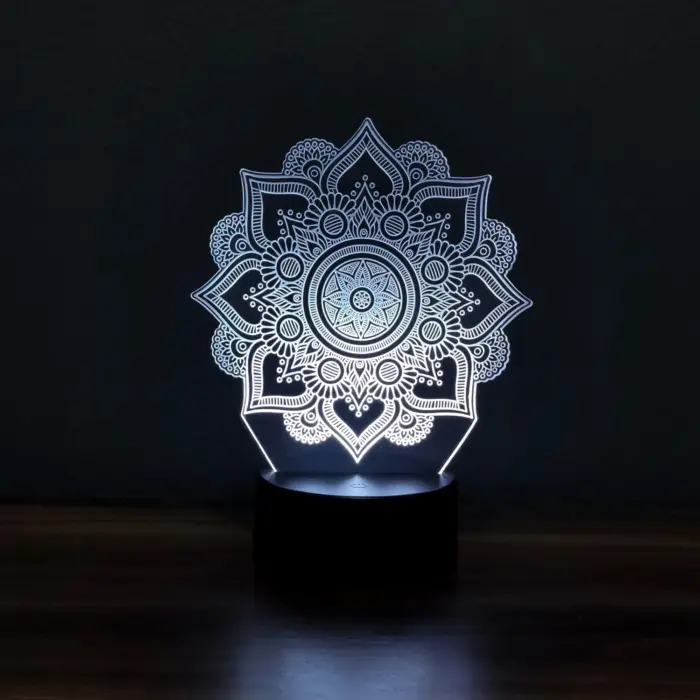 Luminária LED 3D Mandala - Imagem 1