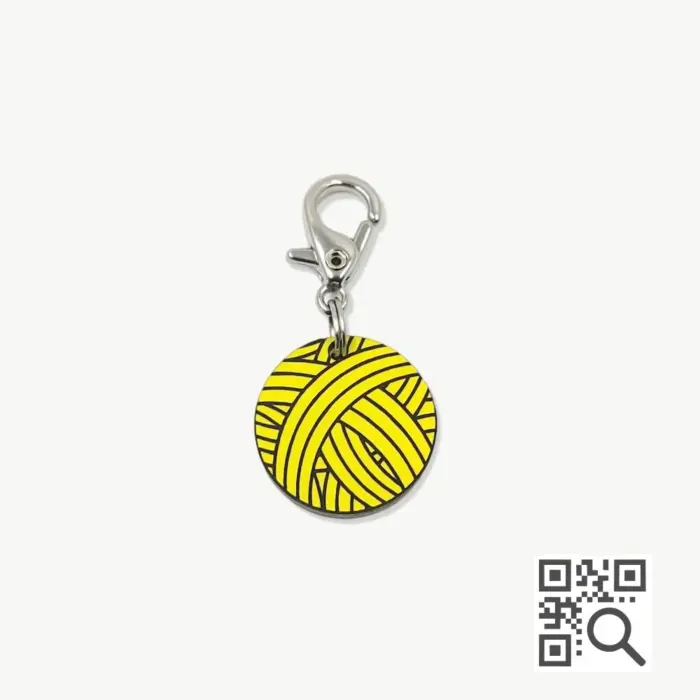 Tag de Identificação Para Gatos com QR Code Bola de Lã – Petscan - Imagem 1