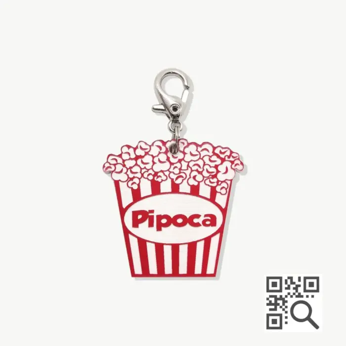 Tag de Identificação com QR Code Pipoca - Petscan - Imagem 1