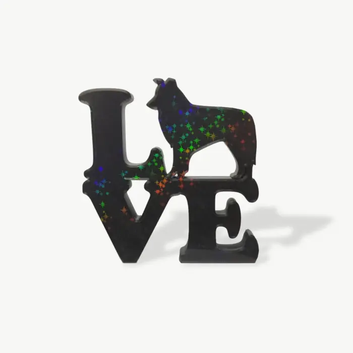 Enfeite 3D Love Border Collie - Imagem 1