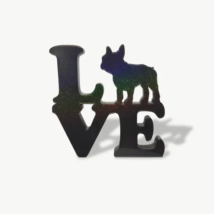 Enfeite 3D Love Buldogue Francês - Imagem 1