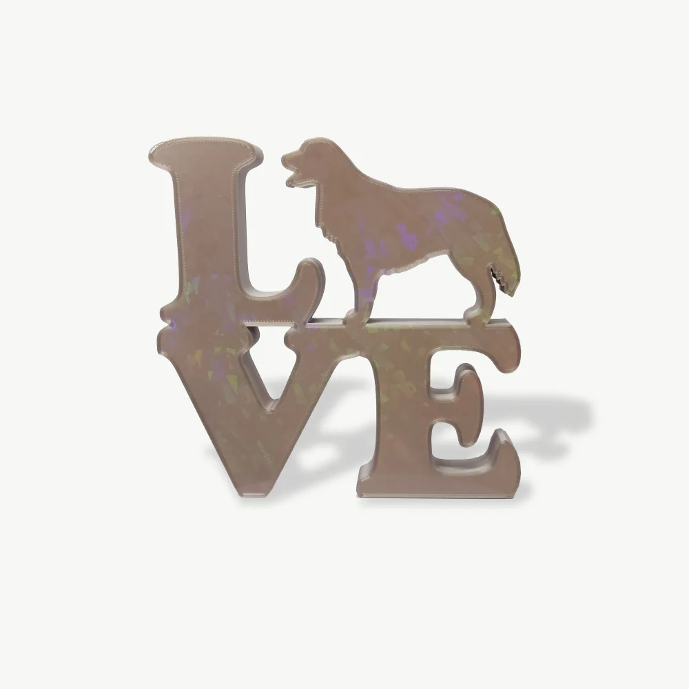 enfeite-3d-pet-dog-vibe-love-golden Enfeite 3D Love Golden - Imagem 1