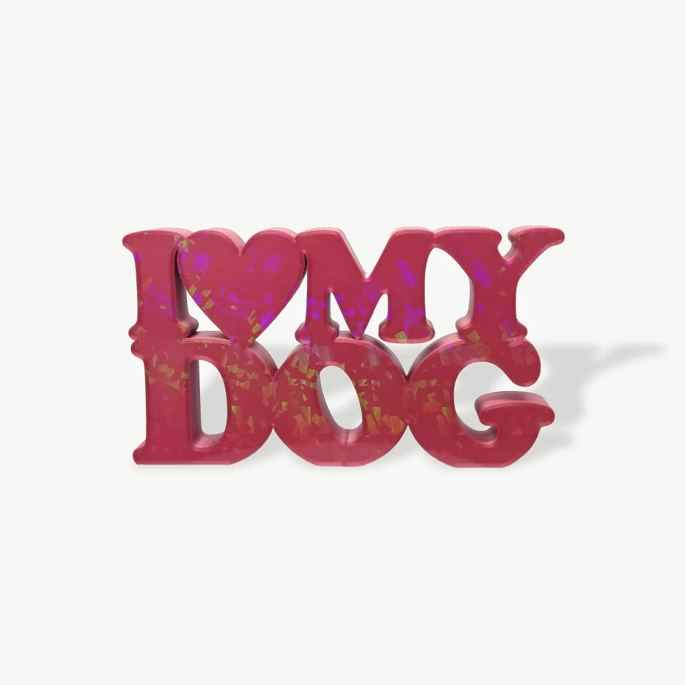 enfeite-3d-pet-dog-vibe-love-i love my dog Enfeite 3D I Love My Dog - Imagem 1