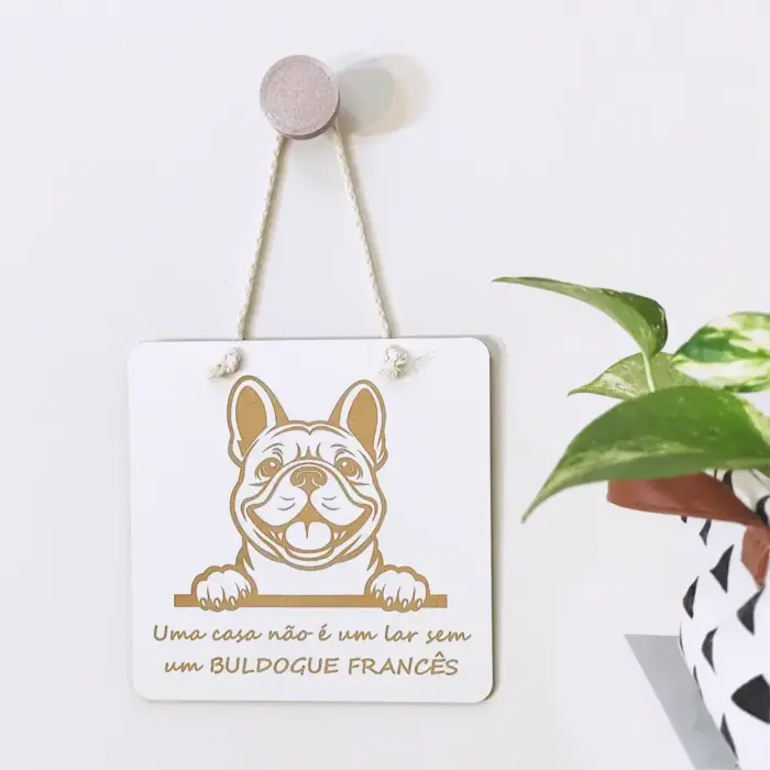 Quadrinho Decorativo Buldogue Francês - Imagem 1