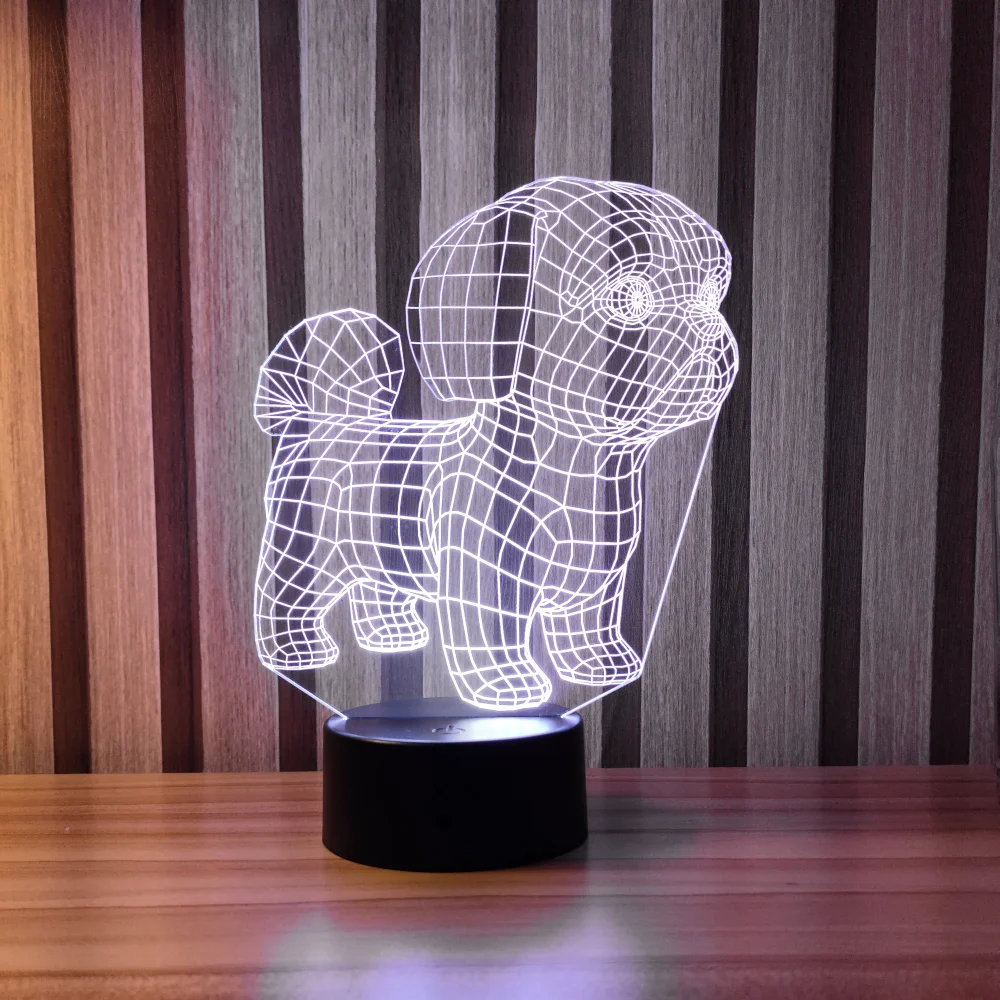 luminária 3d led shihtzu dog vibe branca Luminária LED 3D Shih Tzu - Imagem 4